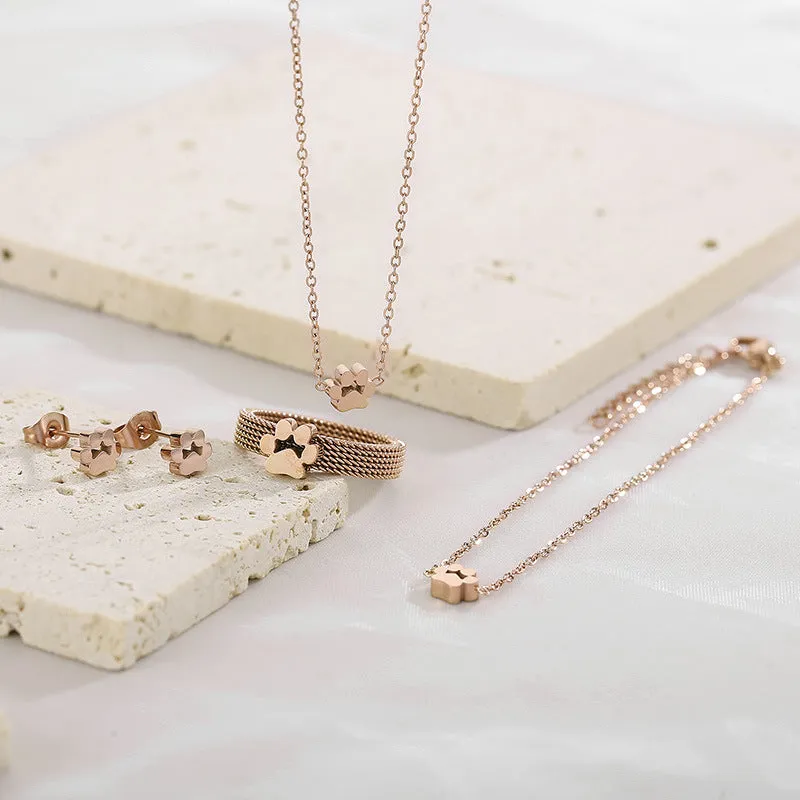 Titanium Steel Jewelry Set - Durable and Stylish Electroplated Finish