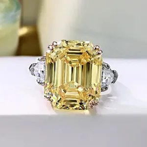 Trendy 925 Sterling Silver 13*16mm Big Gemstone Topaz Pink Quartz Lab Diamond Luxury Jewellery - Ideal Presents