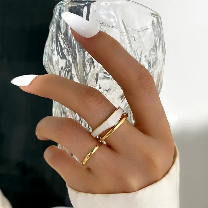 Trendy Boho Gold Pearl 22pcs Heart Rings Set For Women