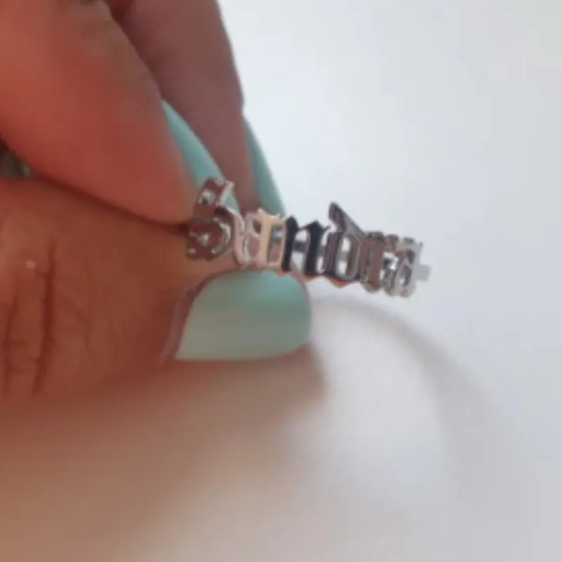 Trendy Customized and Adjustable Name Ring