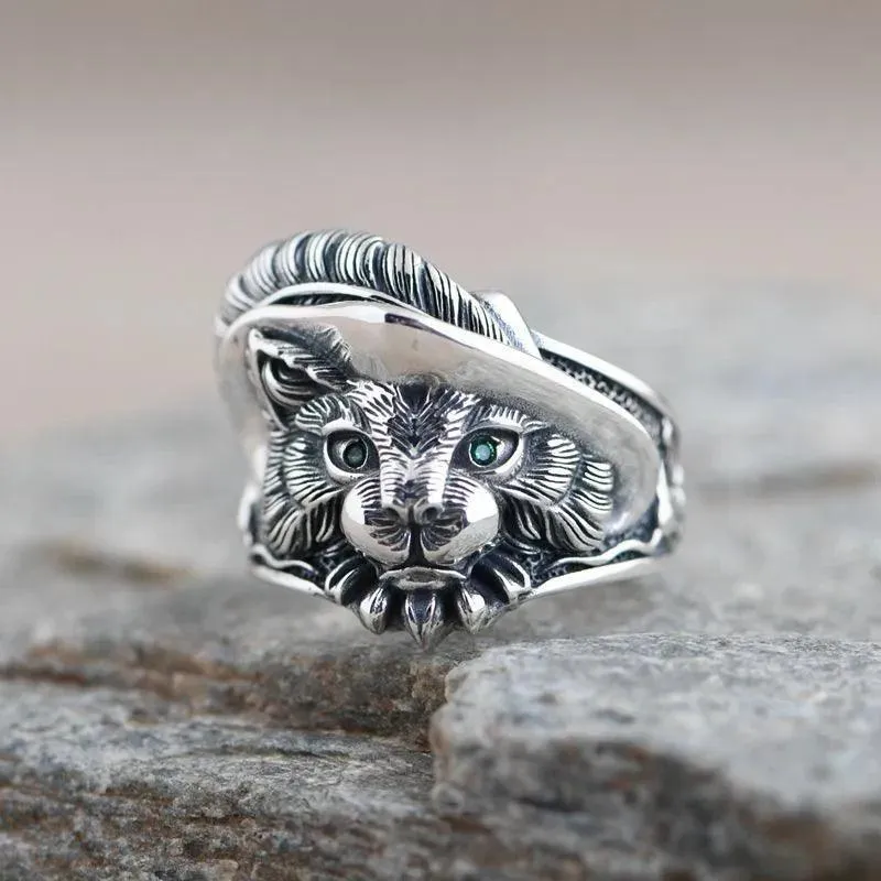 Trendy Fashion Cartoon Cute Animal Cat Ring, Mood Colour-changing Adjustable Magic Jewellery Rings