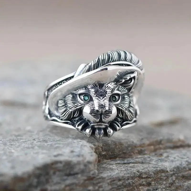 Trendy Fashion Cartoon Cute Animal Cat Ring, Mood Colour-changing Adjustable Magic Jewellery Rings