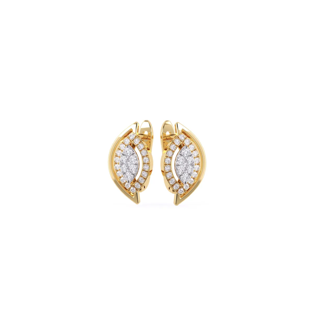 Trendy Leaf Style Cluster Hoop Earrings
