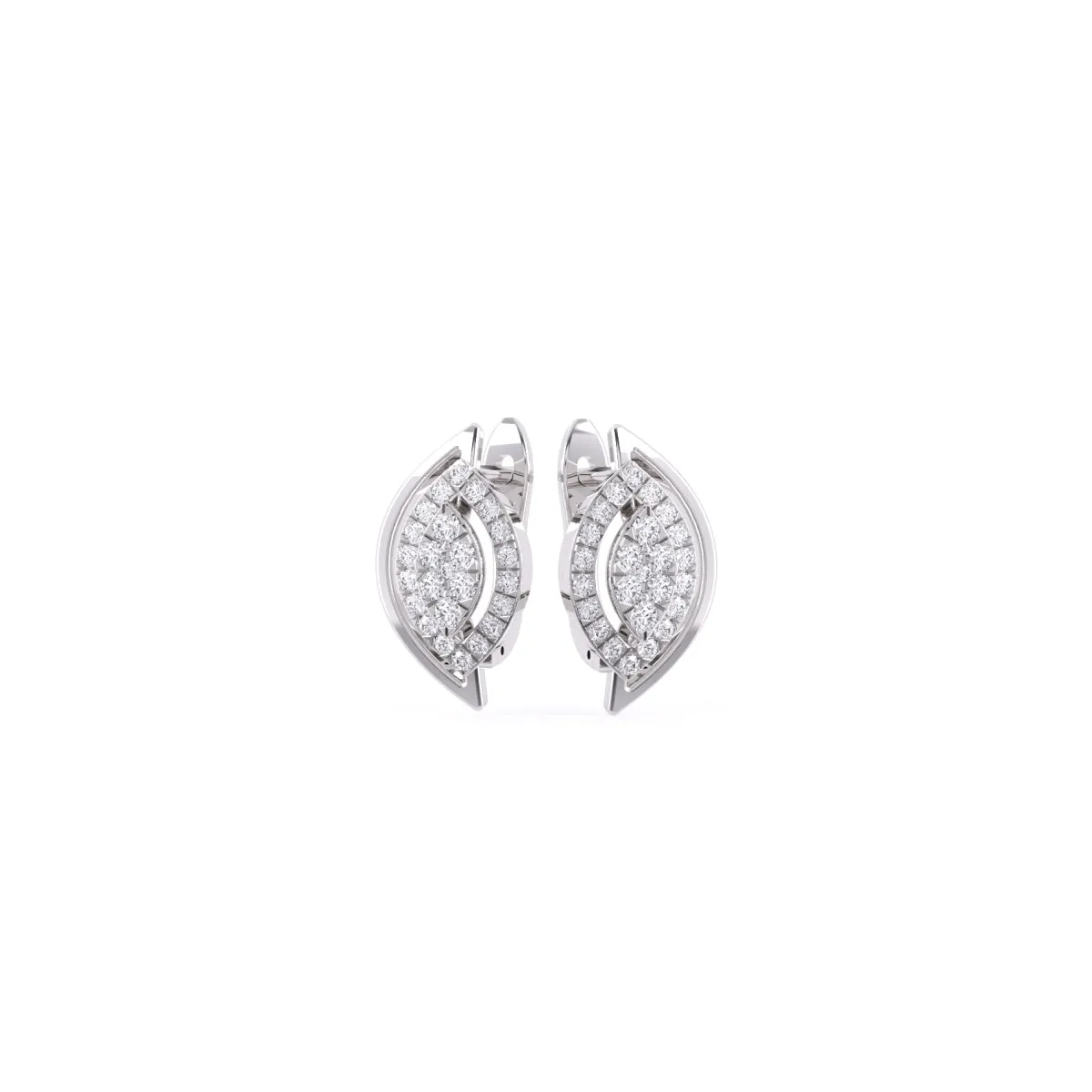 Trendy Leaf Style Cluster Hoop Earrings