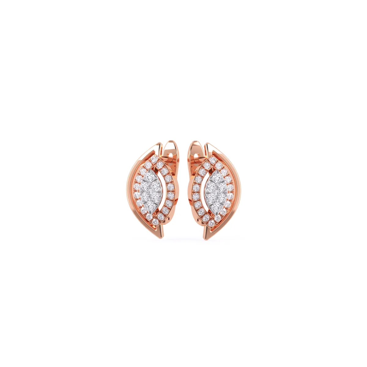 Trendy Leaf Style Cluster Hoop Earrings