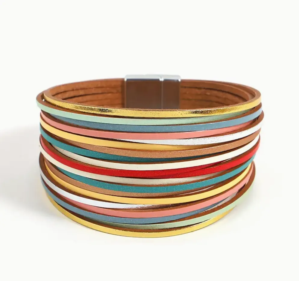 Trendy Multi-layered Magnetic Leather Bracelets