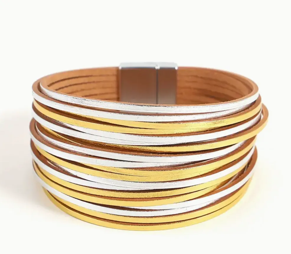 Trendy Multi-layered Magnetic Leather Bracelets