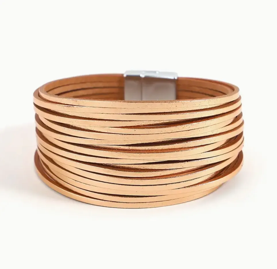 Trendy Multi-layered Magnetic Leather Bracelets