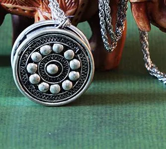 Tribal Silver Hmong Miao Hill Tribe Pendant