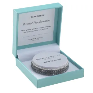 Trio Bracelet Set - Labradorite (4mm) & Silver plated bead (3mm) Personal Transformation