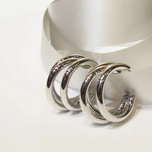 Triple Hollow Hoop Earrings