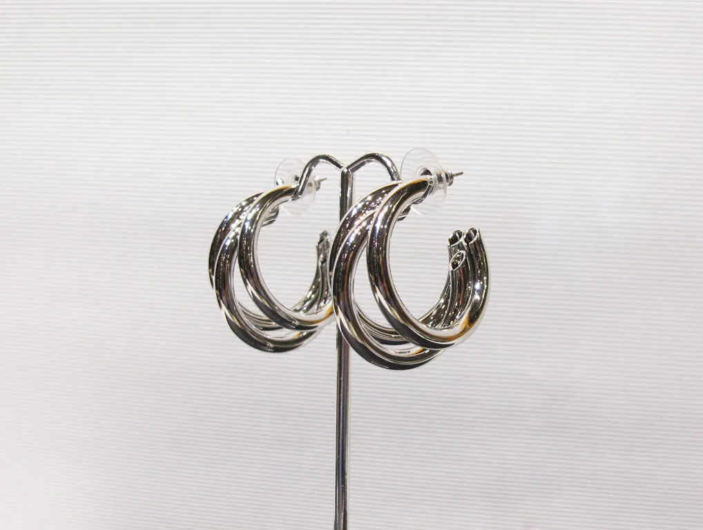 Triple Hollow Hoop Earrings