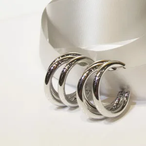 Triple Hollow Hoop Earrings