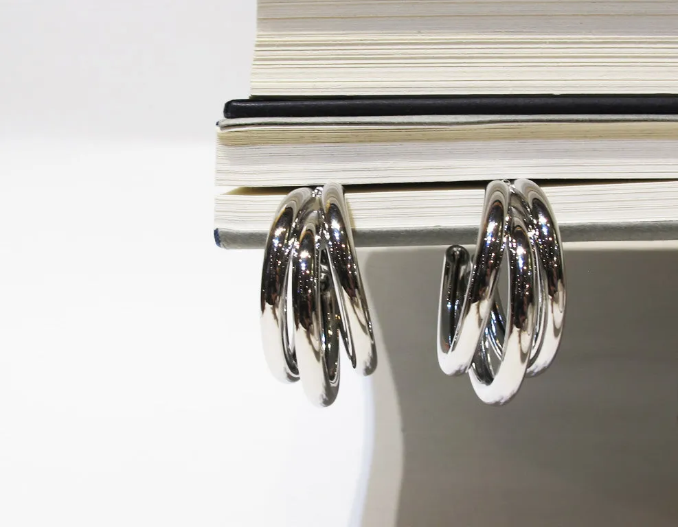 Triple Hollow Hoop Earrings