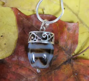 True Agate Dzi Pendant