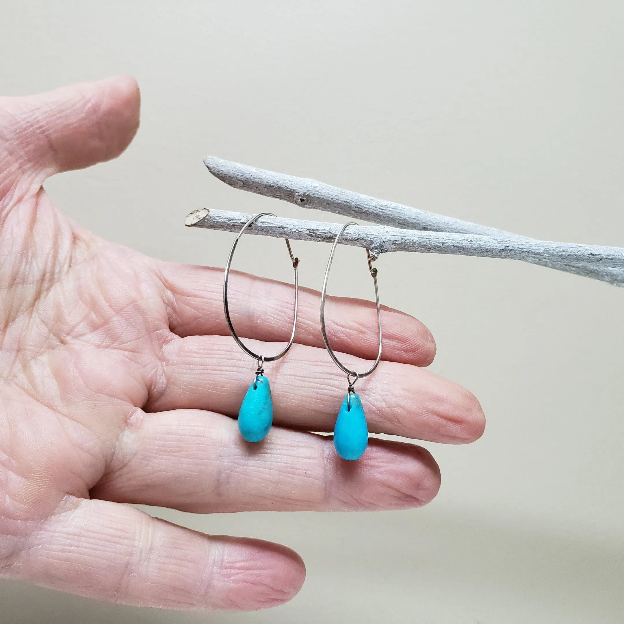 Turquoise and sterling silver earrings