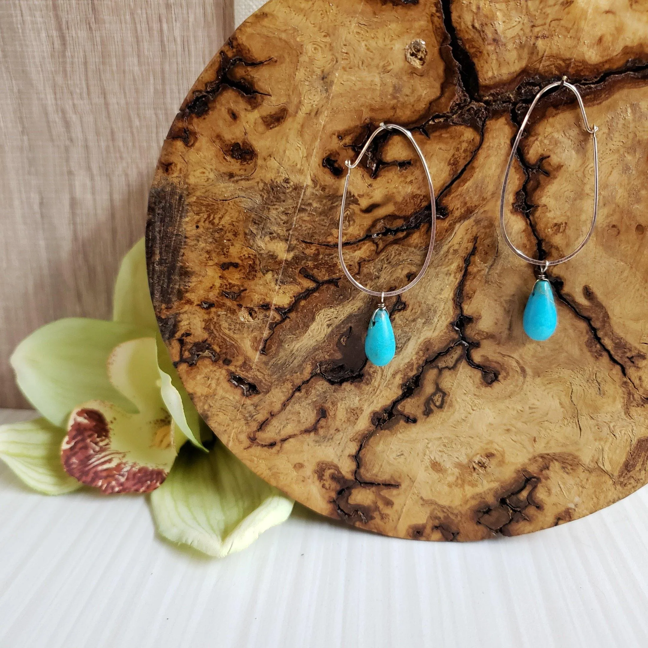Turquoise and sterling silver earrings