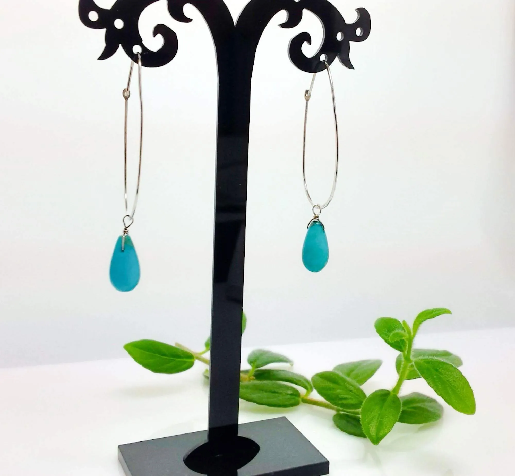 Turquoise and sterling silver earrings