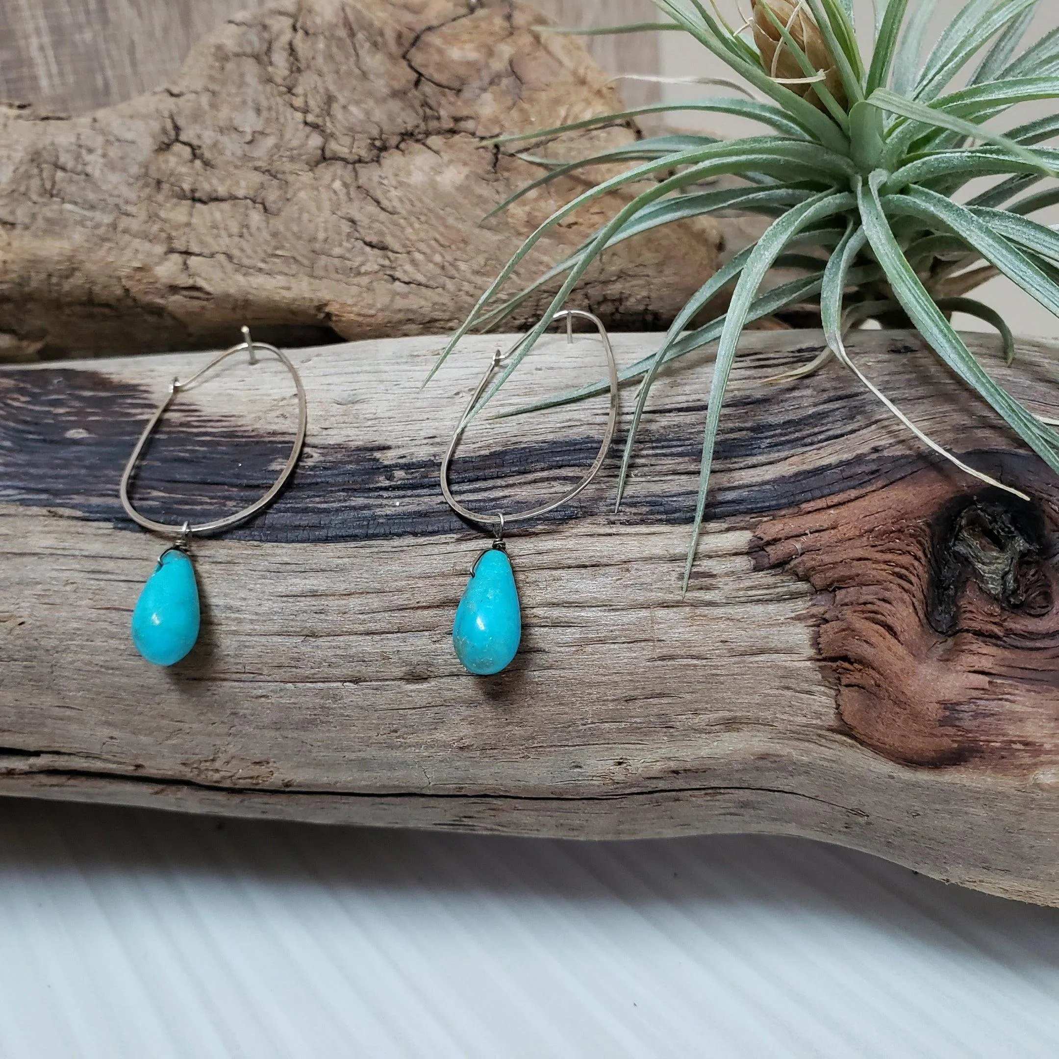 Turquoise and sterling silver earrings