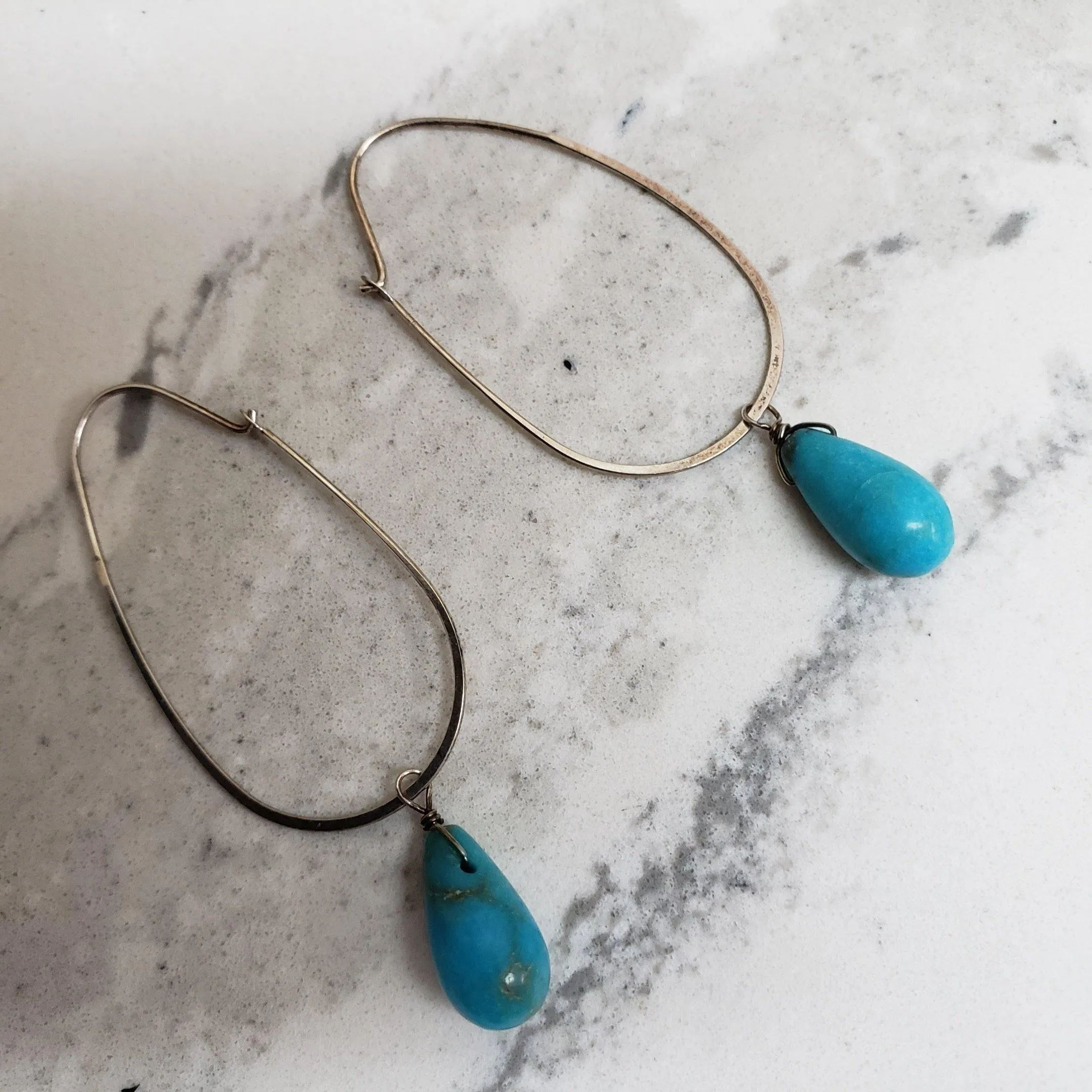 Turquoise and sterling silver earrings