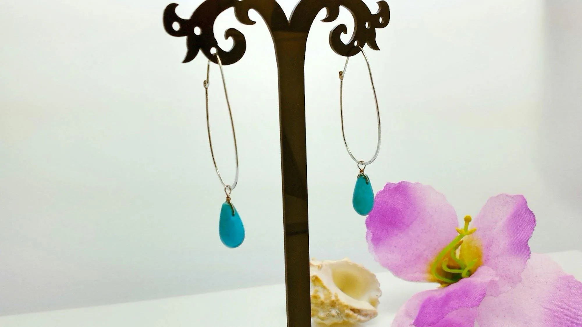 Turquoise and sterling silver earrings