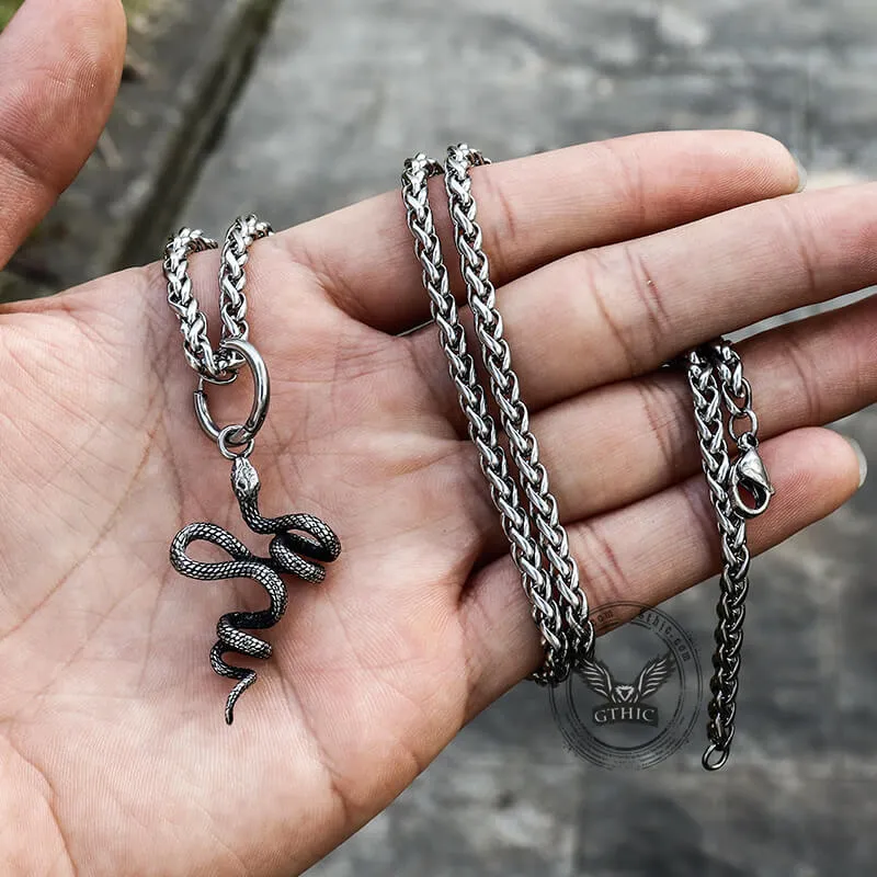 Twist Snake Stainless Steel Animal Pendant