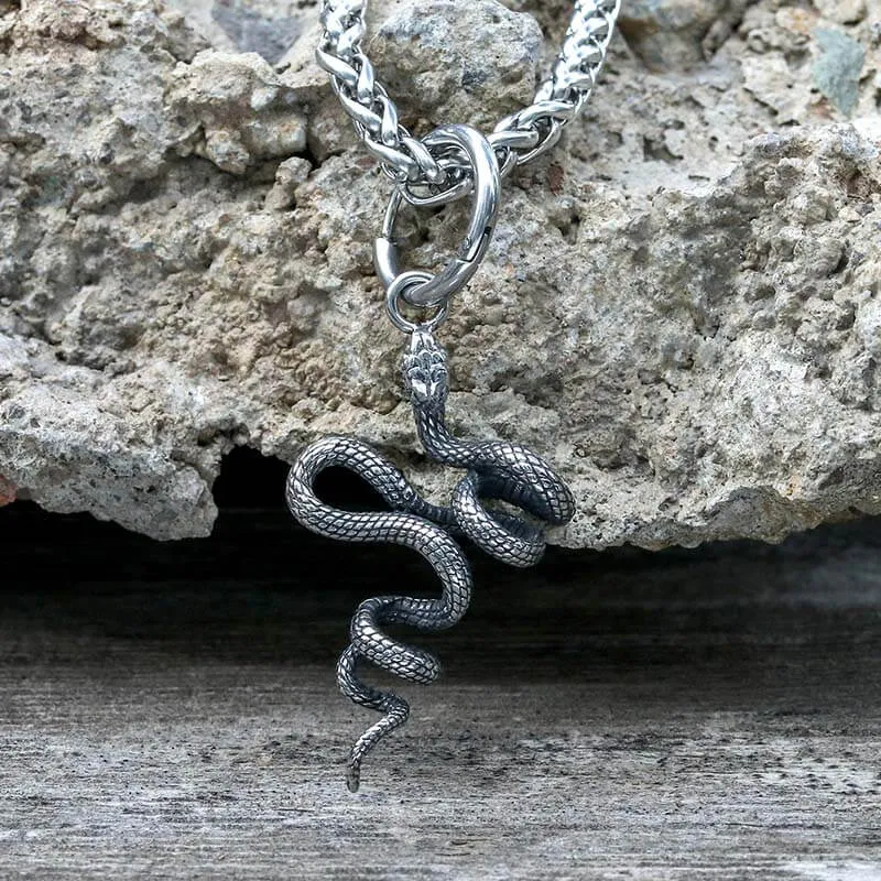 Twist Snake Stainless Steel Animal Pendant
