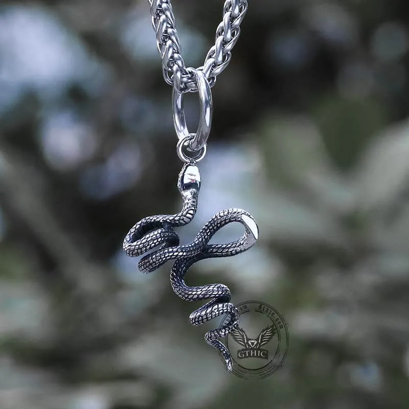 Twist Snake Stainless Steel Animal Pendant