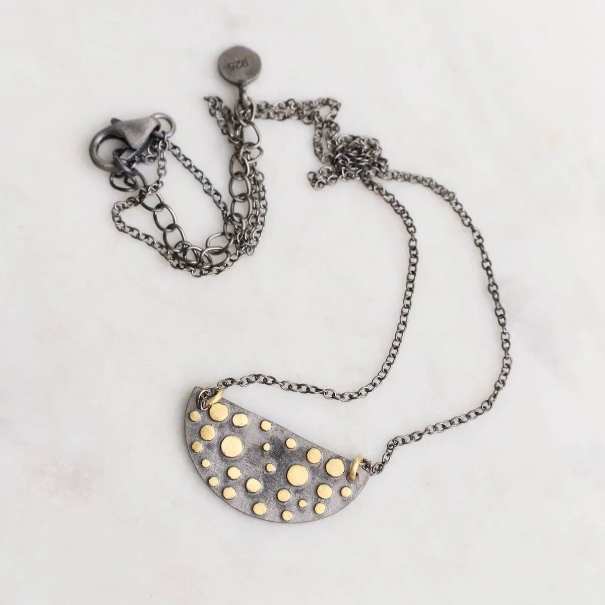 Two Tone Dots Pendant Necklace
