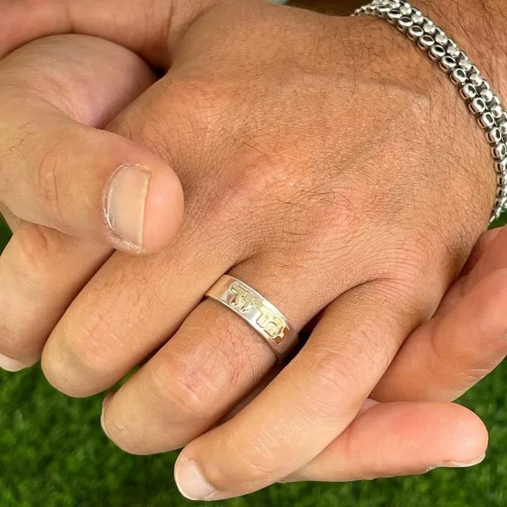 Two Tone Hebrew Name Ring | Brillario