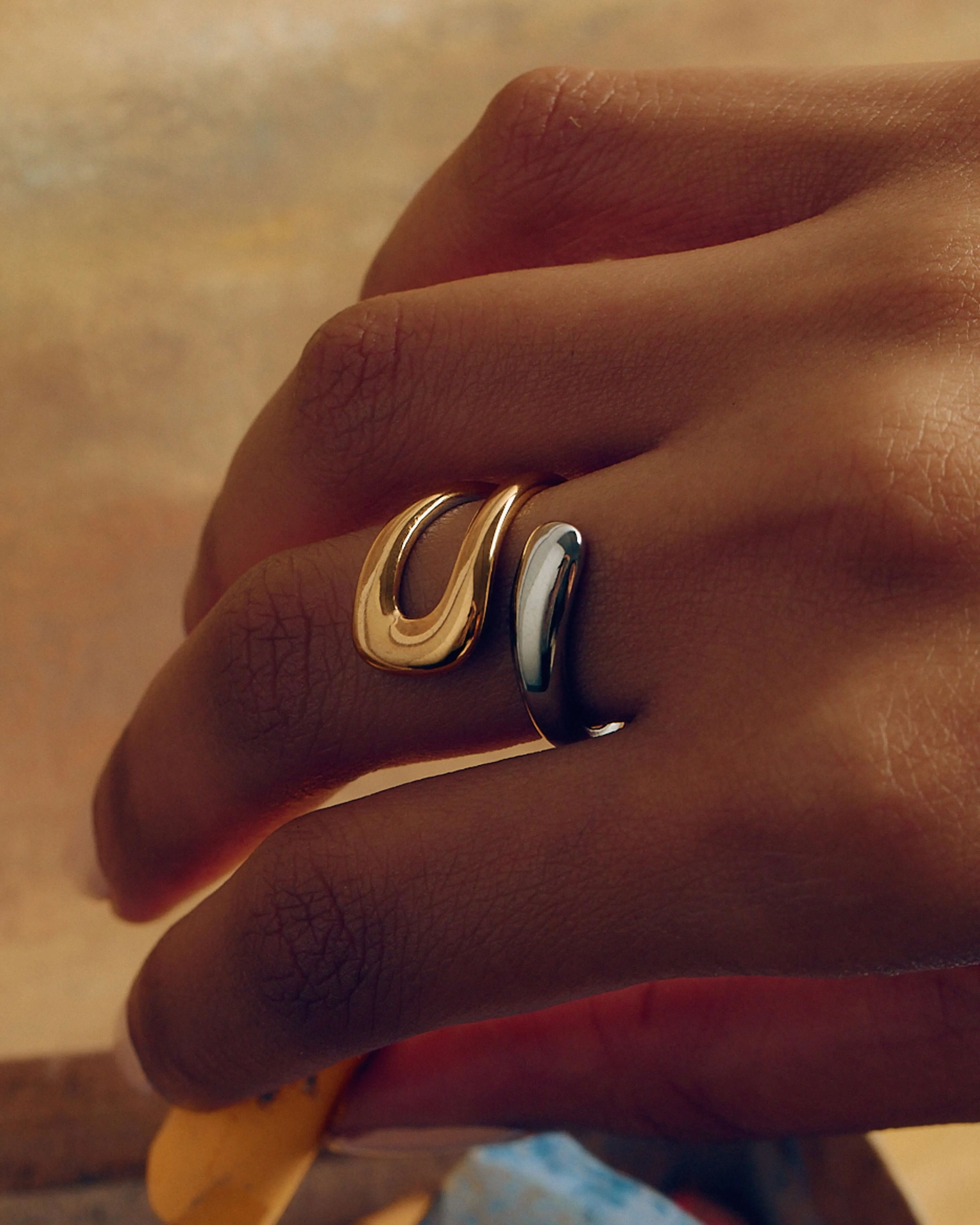 Two-tone Spiral Ring