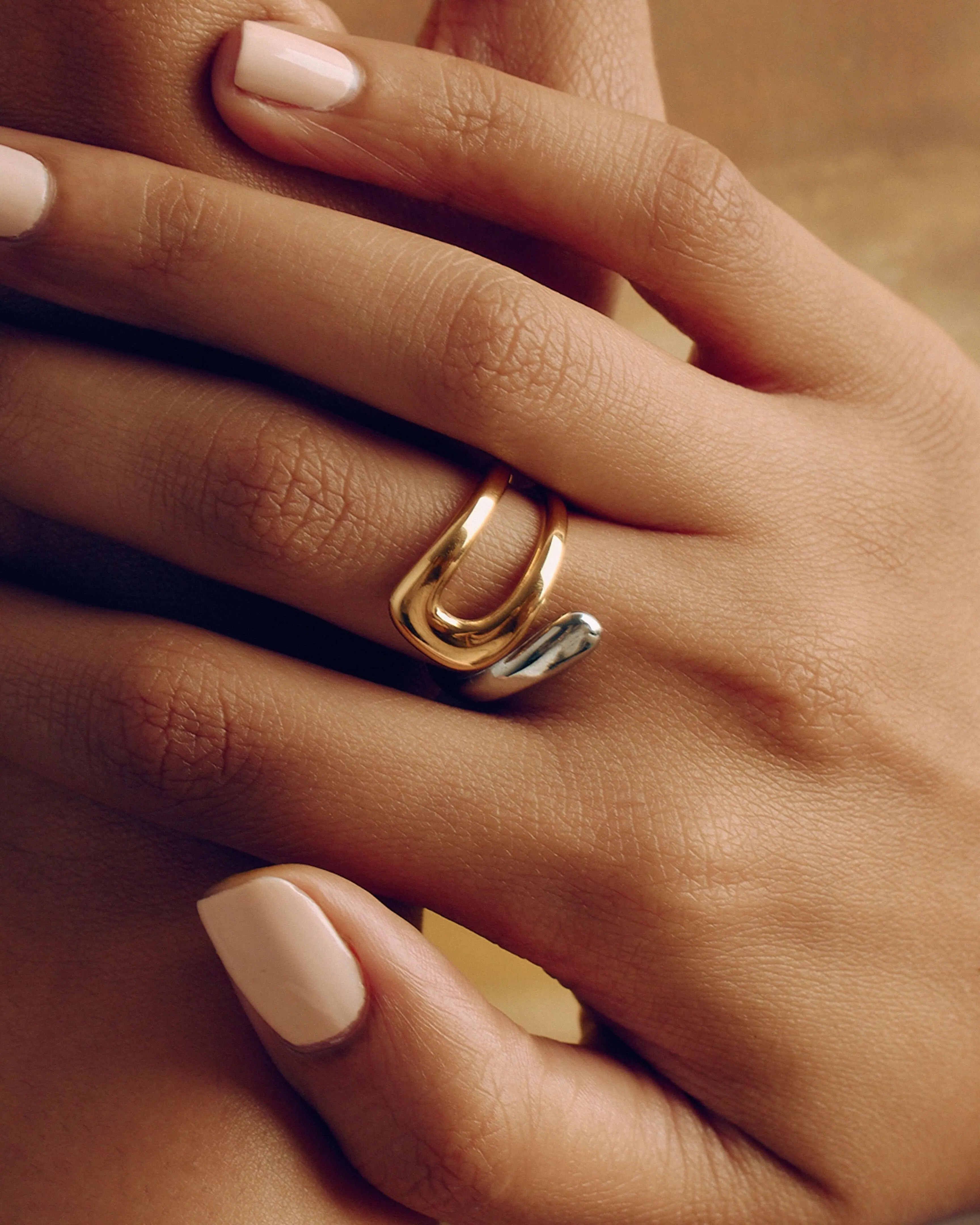 Two-tone Spiral Ring