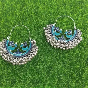 UJLA- BLUE CHANDBALI EARRINGS