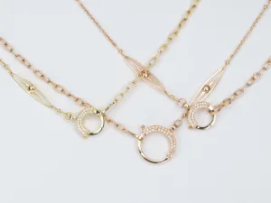 Unique 23" 18K Gold Chain Necklace with Diamond Spring Gate Clasp R4453