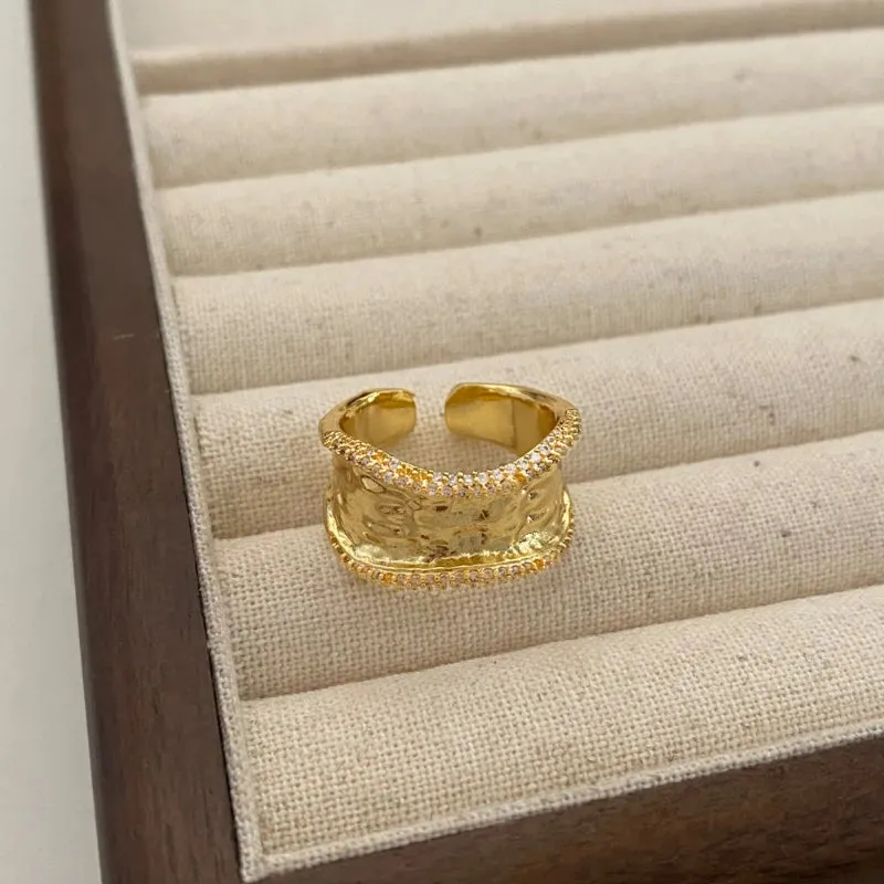 VAIGE Geometric Metal Open Rings in Gold and Silver
