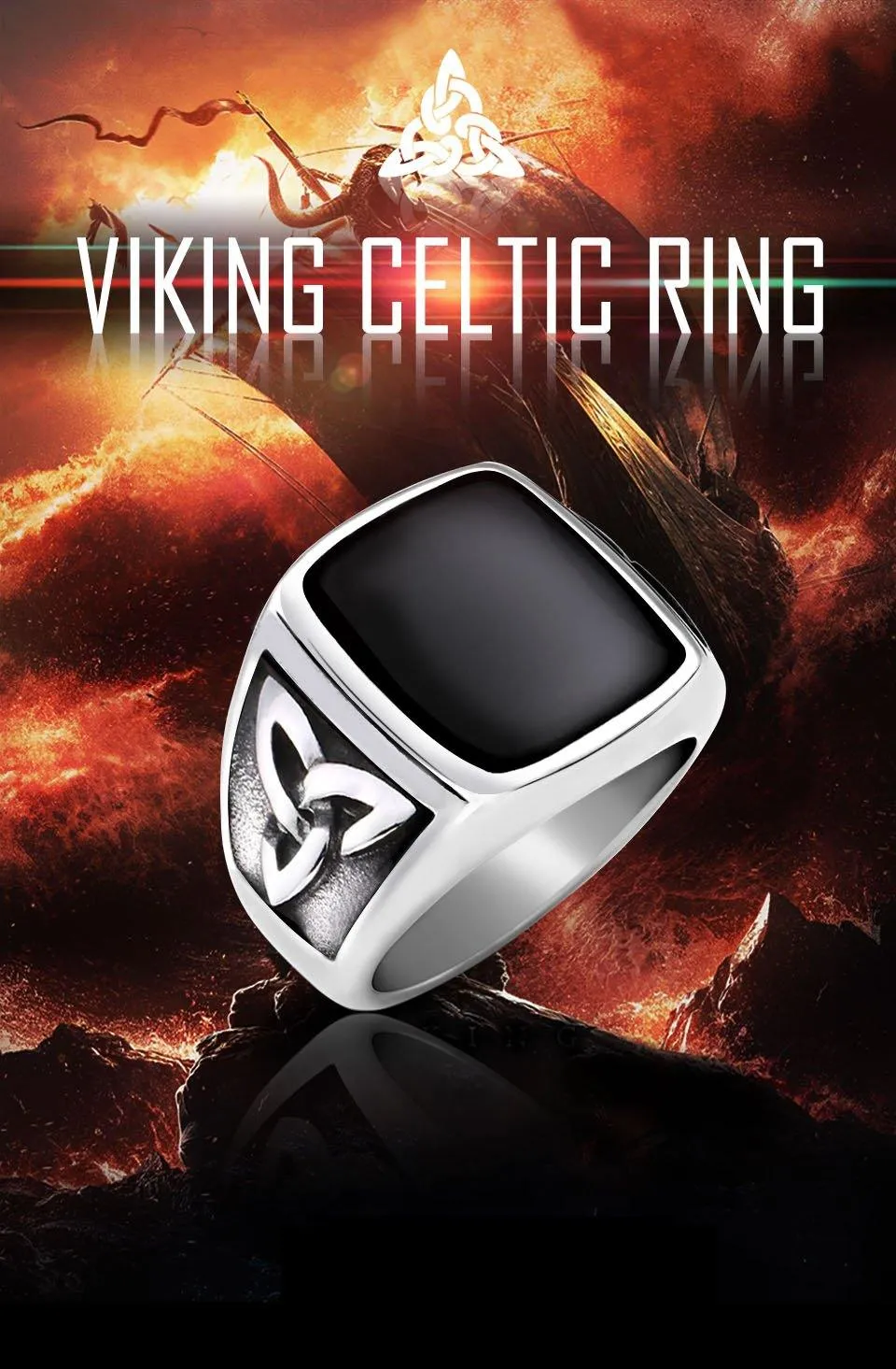 Valknut Signet Odin Symbol Viking Biker Ring