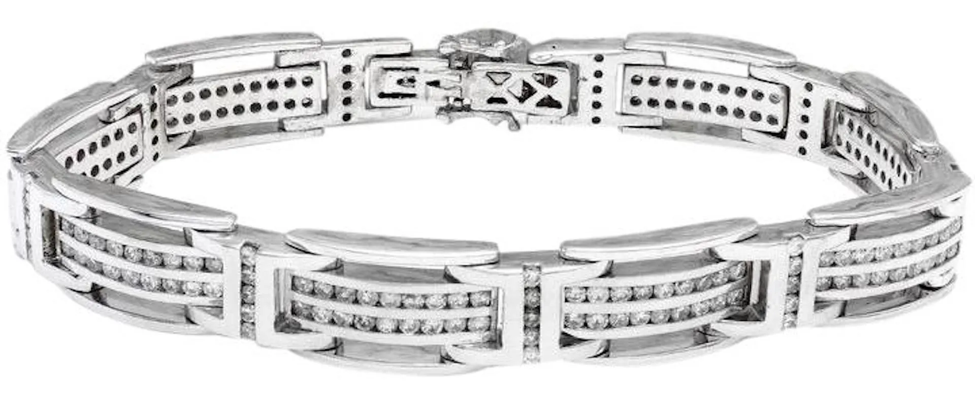Very Impressive 5.67 Carats Natural Diamond 14K Solid White Gold Bracelet