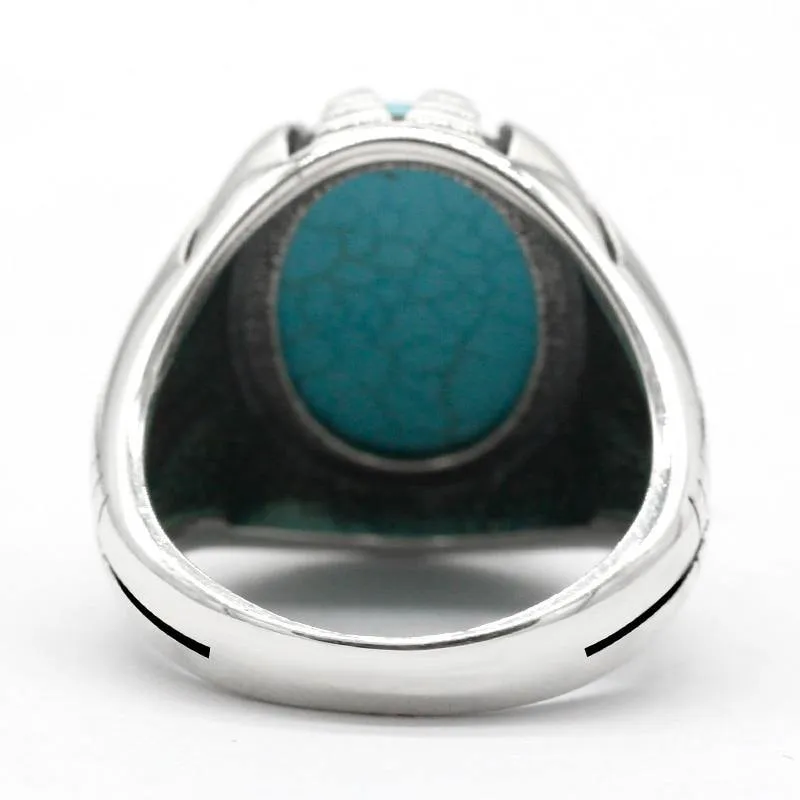 Vintage Blue Natural Turquoise Handmade Ring