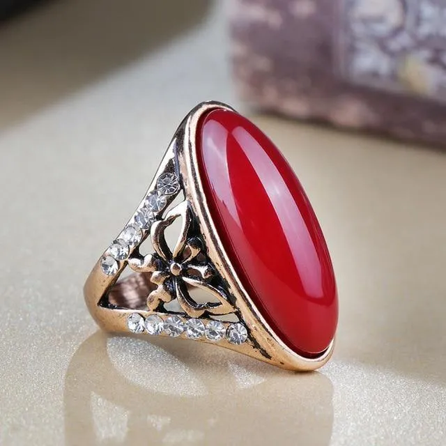 Vintage Collection of Antique Gold Crystal Rings