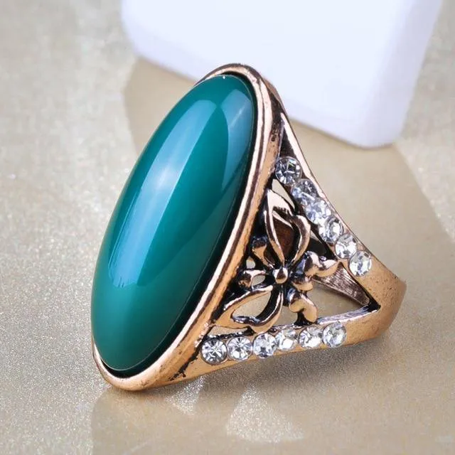 Vintage Collection of Antique Gold Crystal Rings