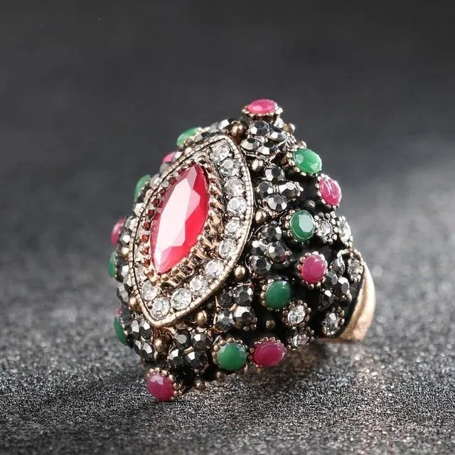 Vintage Collection of Antique Gold Crystal Rings