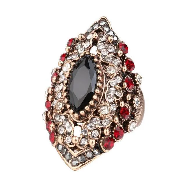 Vintage Collection of Antique Gold Crystal Rings