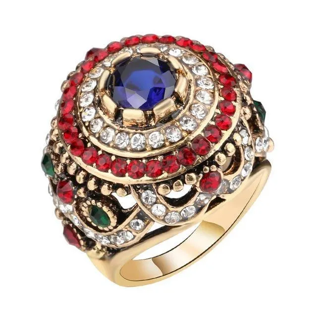 Vintage Collection of Antique Gold Crystal Rings