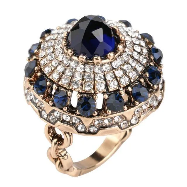 Vintage Collection of Antique Gold Crystal Rings