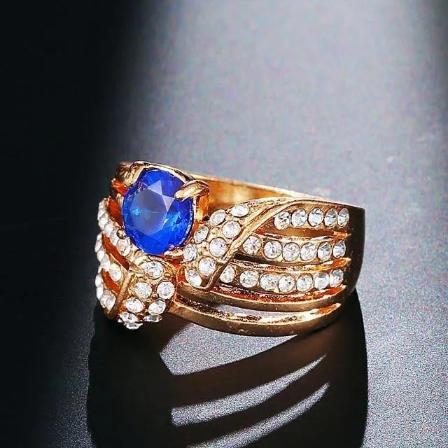 Vintage Collection of Antique Gold Crystal Rings