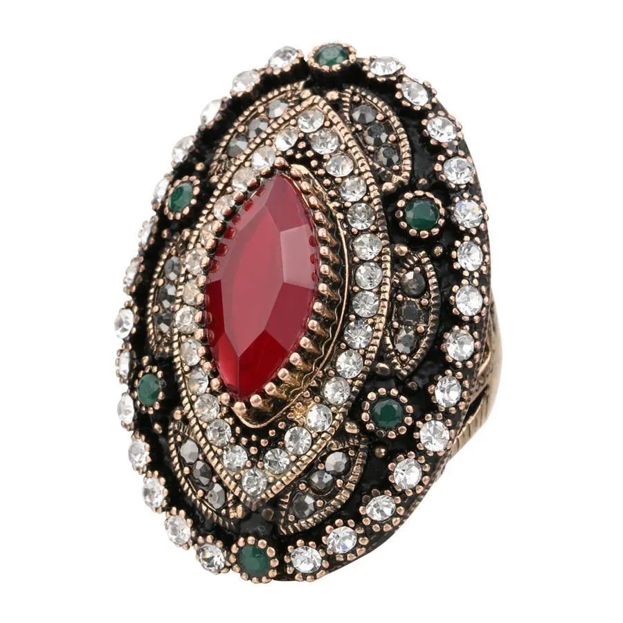 Vintage Collection of Antique Gold Crystal Rings