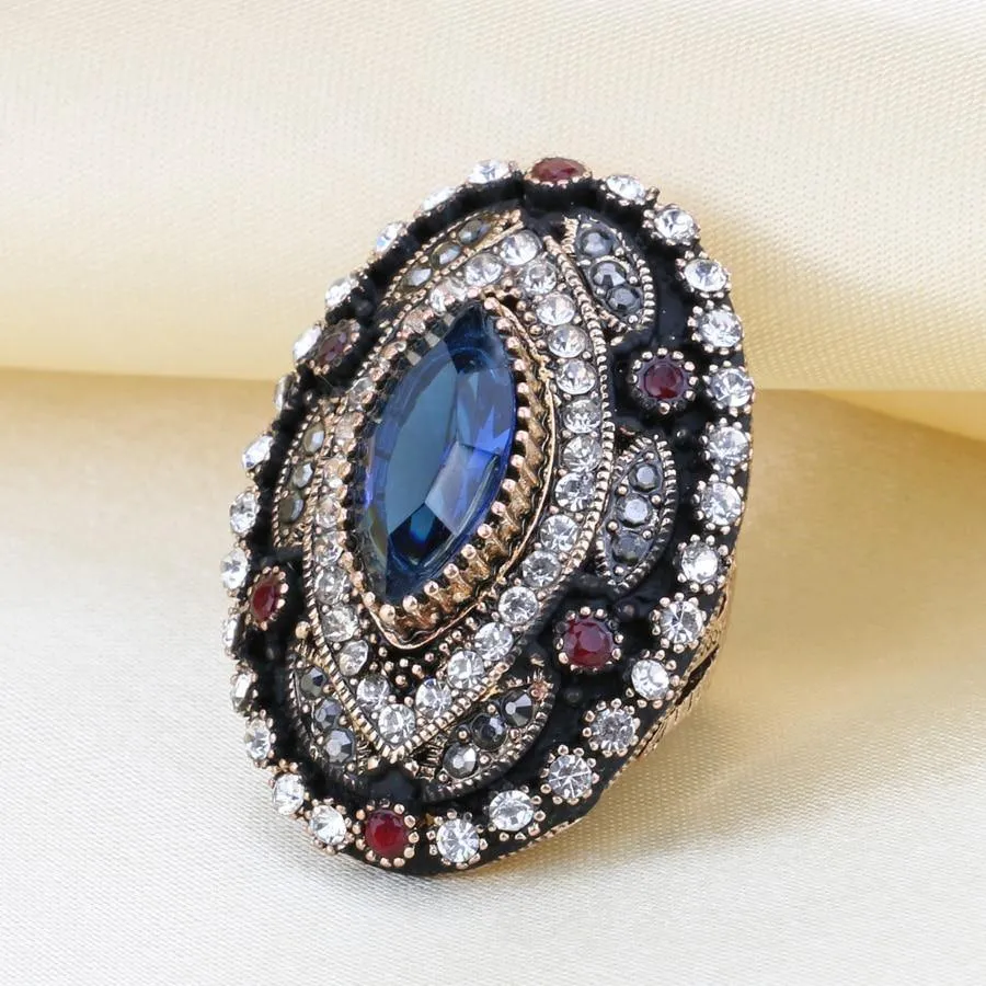 Vintage Collection of Antique Gold Crystal Rings