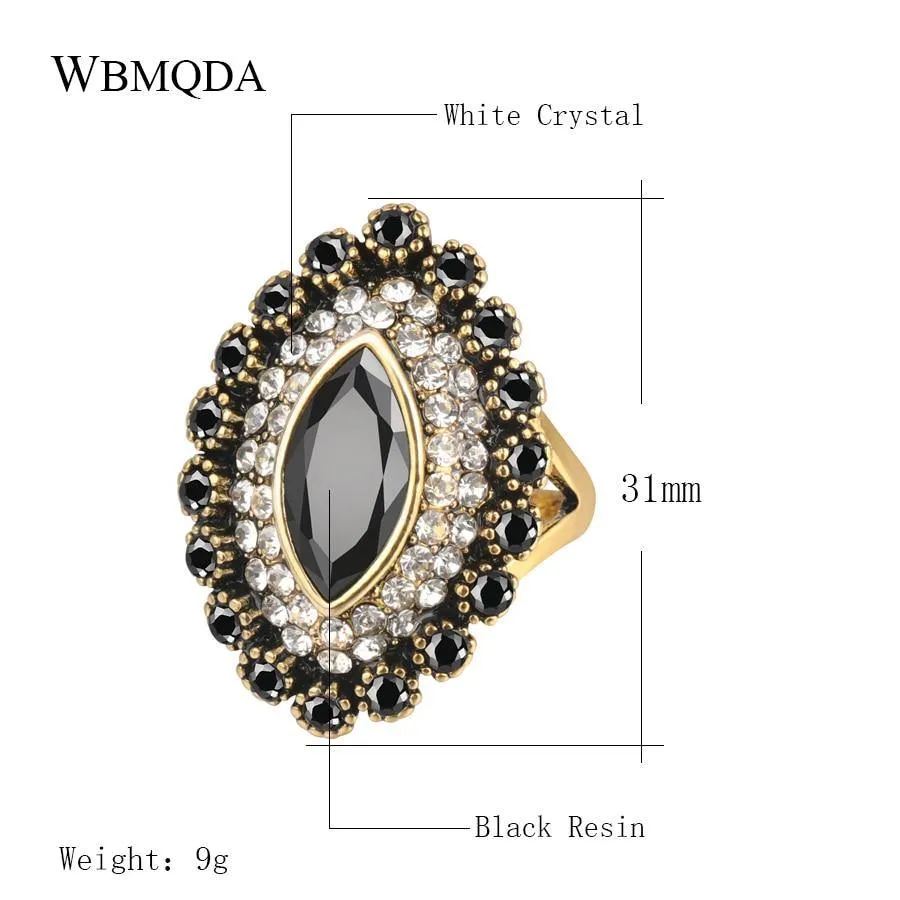 Vintage Collection of Antique Gold Crystal Rings