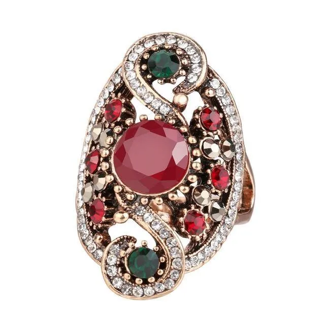 Vintage Collection of Antique Gold Crystal Rings