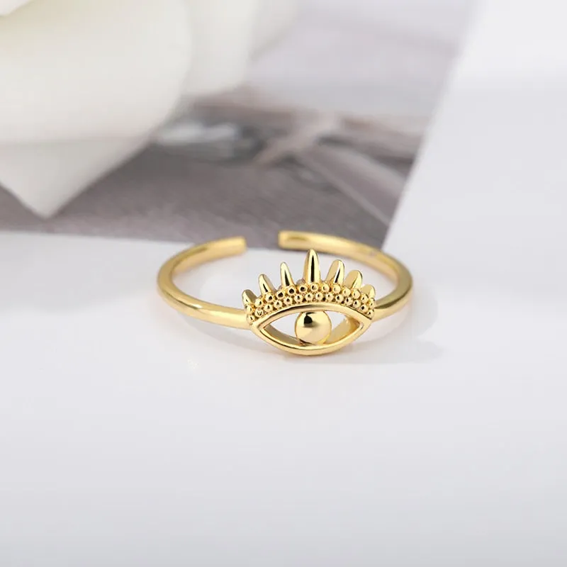 Vintage Opal Rings For Women Stainless Steel Sun Rings
